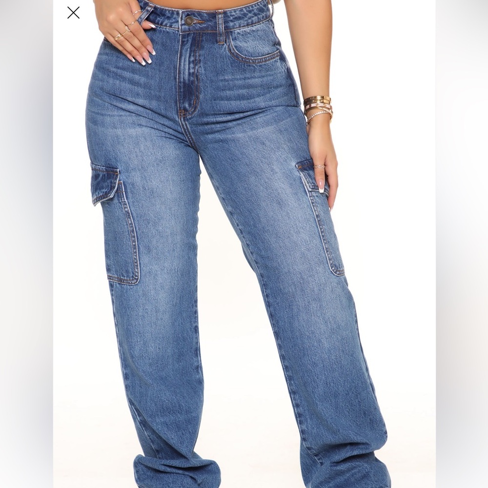 Fashion Nova Blue Flare Jeans